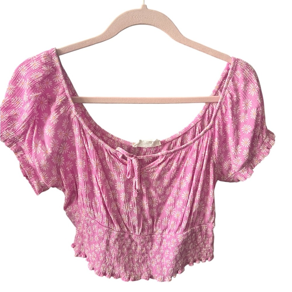 Baby Pink Floral Crop Top